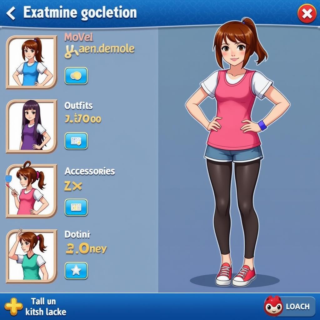 Badminton League APK Character Customization Screen