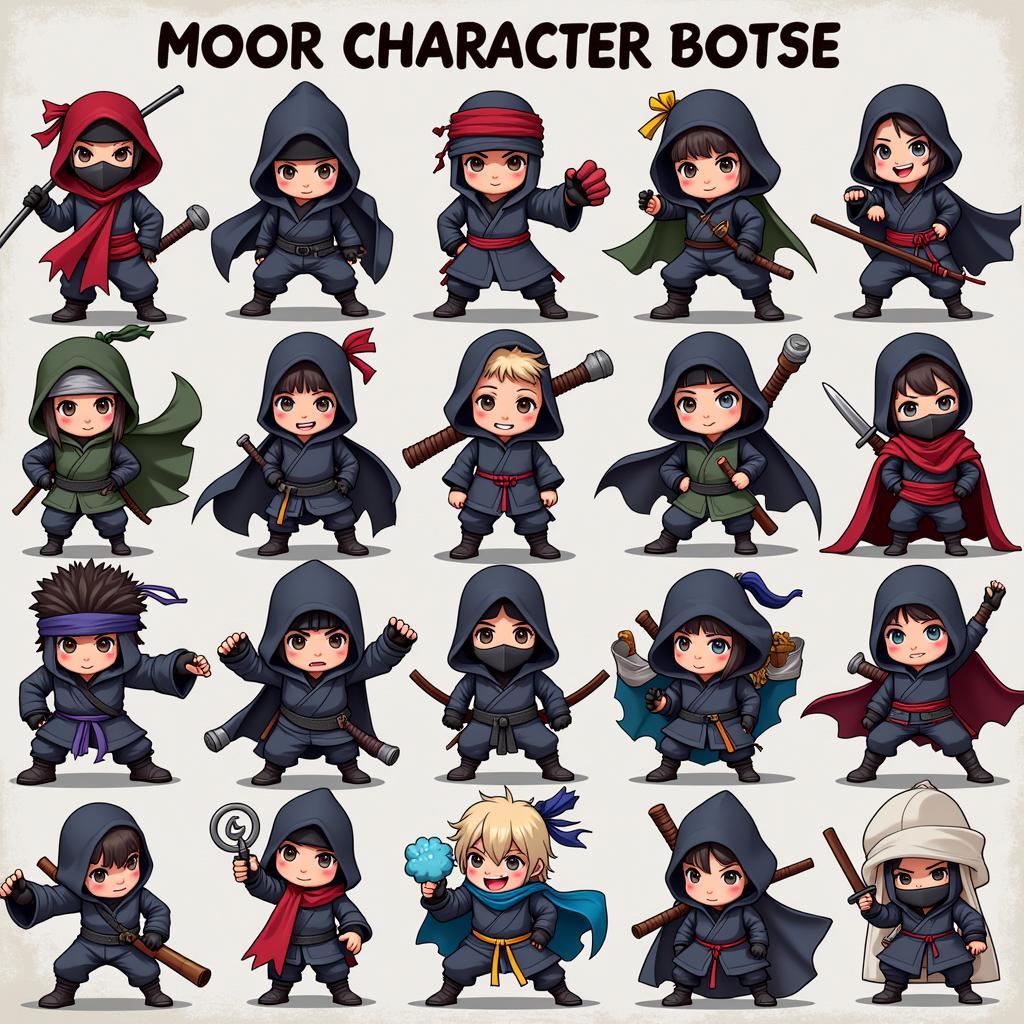 Battle of Ninja Mod APK Character Roster