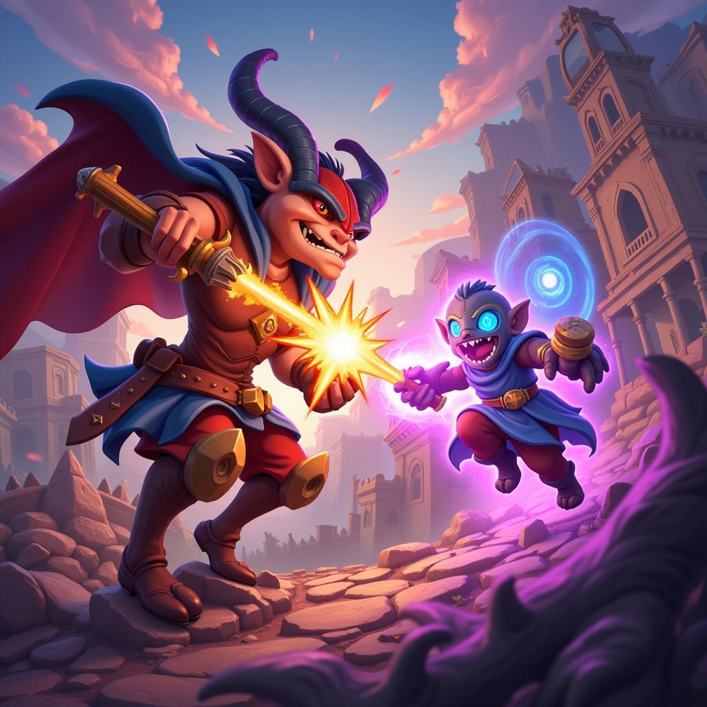 Battleheart Mod APK Combat Scene