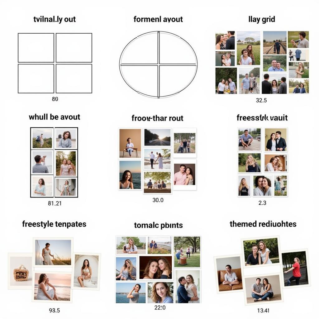 Variety of layouts in photo collage apps