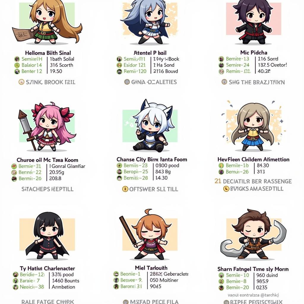 Biet Doi Chibi Character Roster