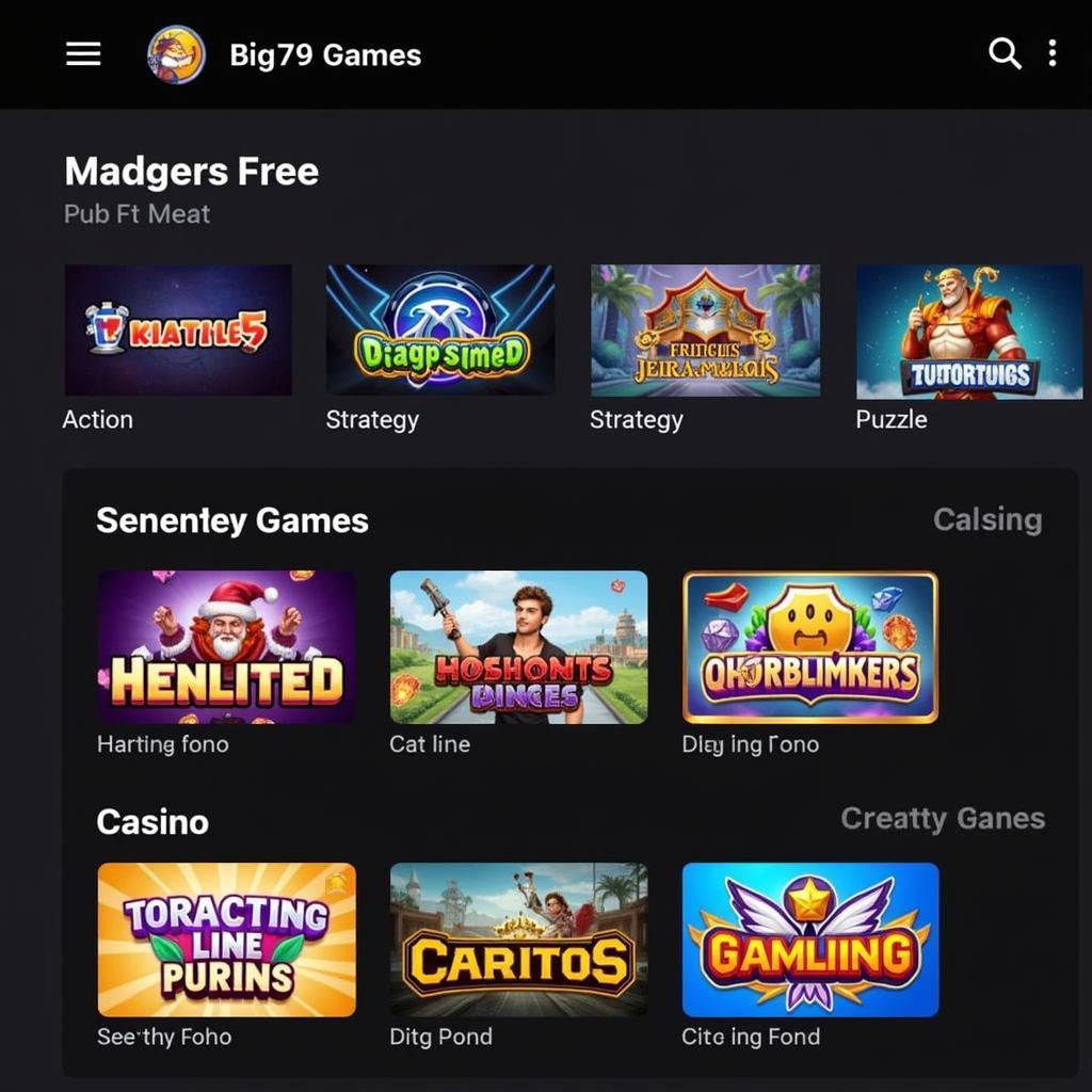 Big79 APK Game Categories