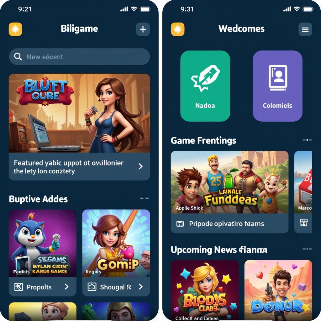 Biligame APK Homepage Screenshot