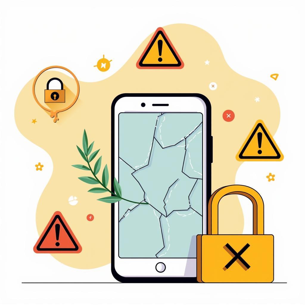 Illustration of the risks associated with using bitcoin app mod APKs, such as malware and data breaches.