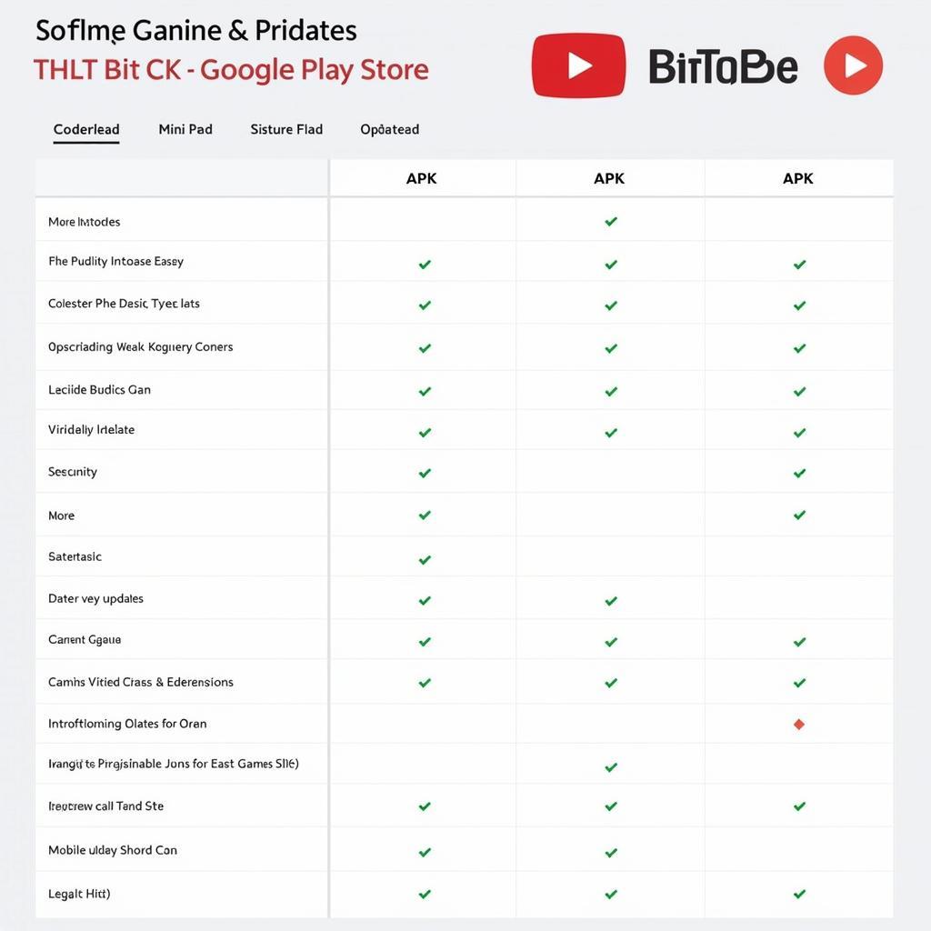 BitTube APK vs. Google Play Store Comparison Table