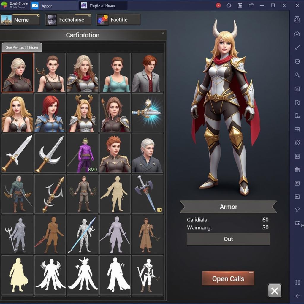 Blade & Wings Mod APK Character Customization Screen