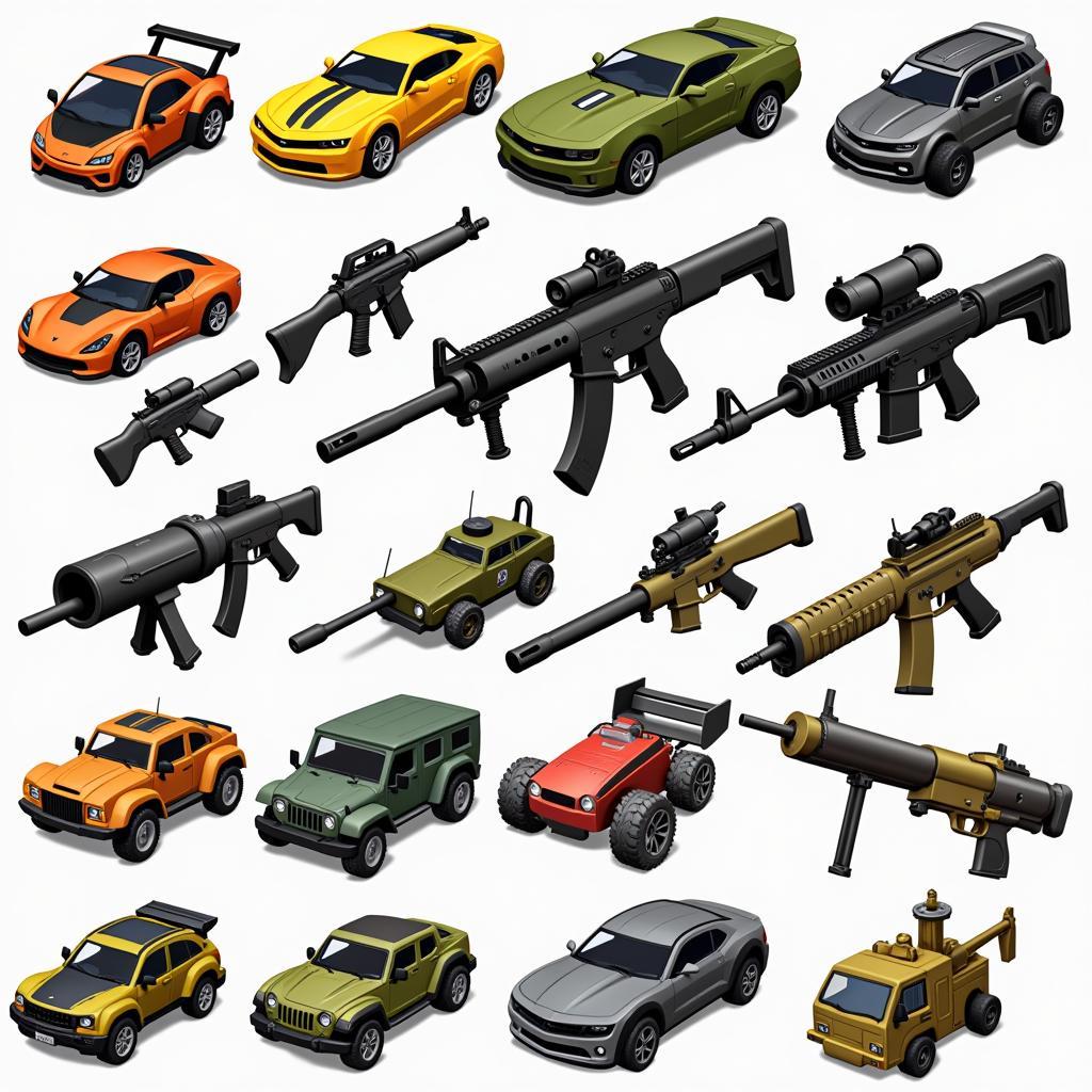 Block City War Unlimited Money APK Weapons and Vehicles