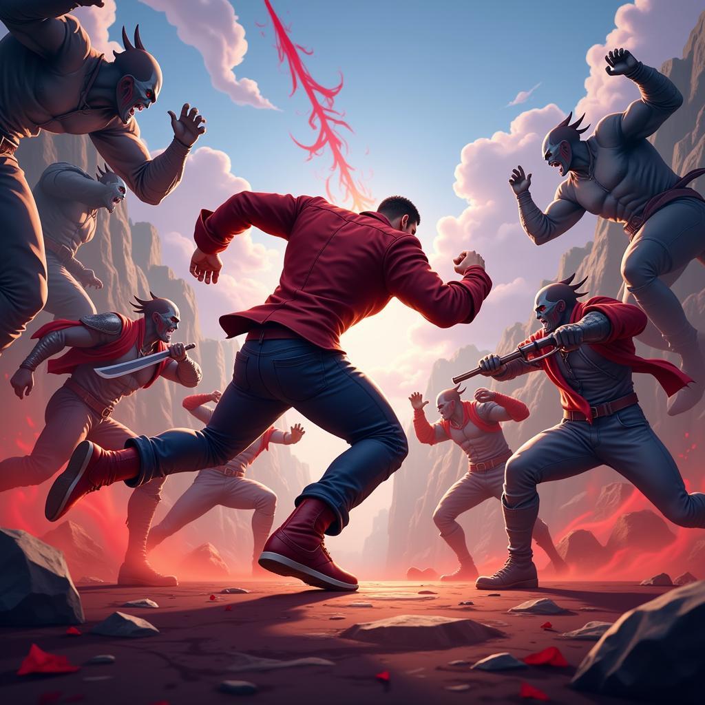 Bloody Hand Mod APK Combat Scene