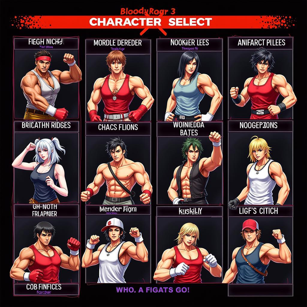 Bloody Roar 3 Character Select Screen