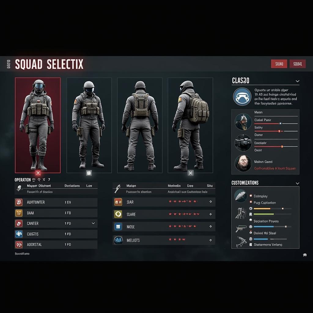 Breach & Clear Squad Selection Screen