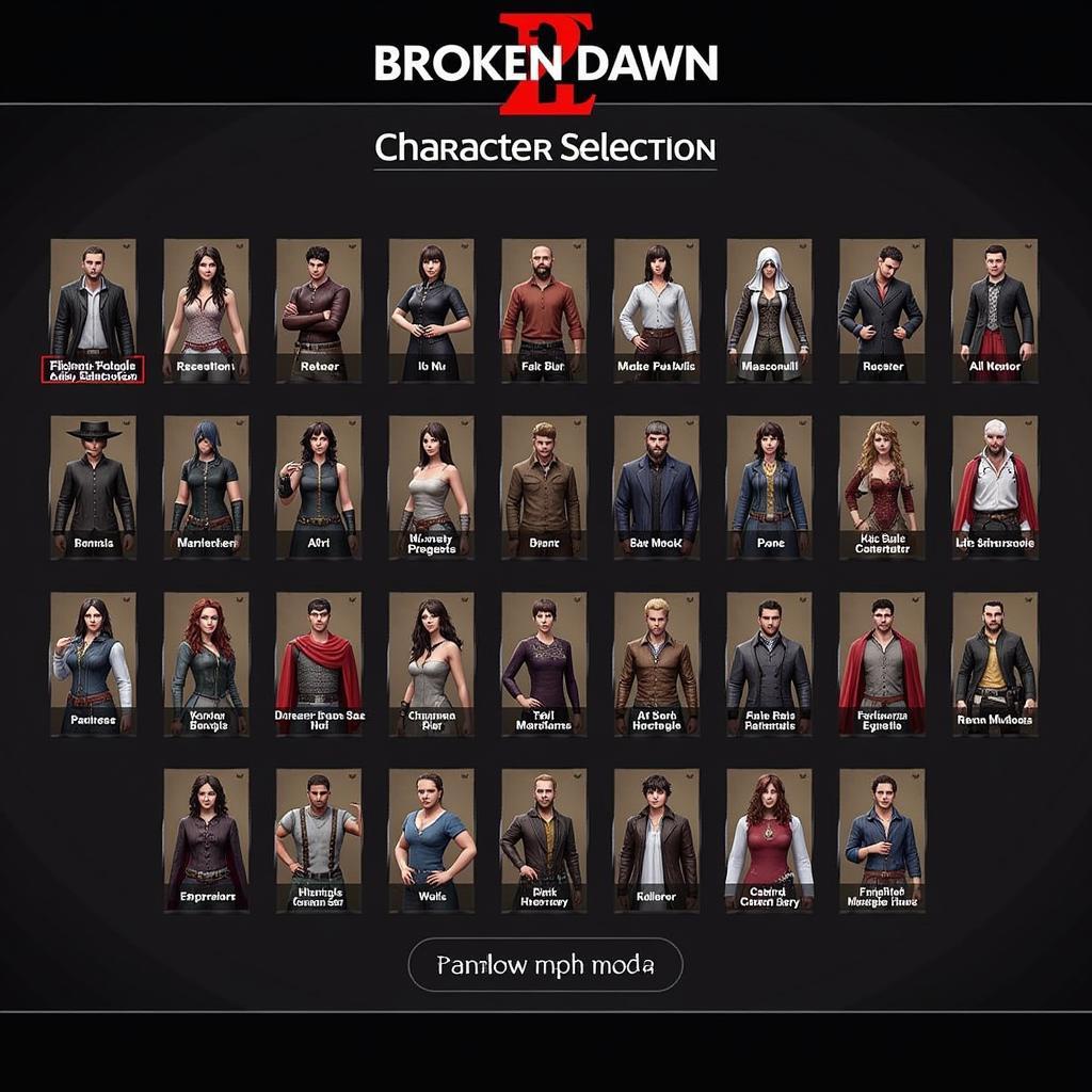 Broken Dawn 2 Mod Yeu APK Character Selection Screenshot