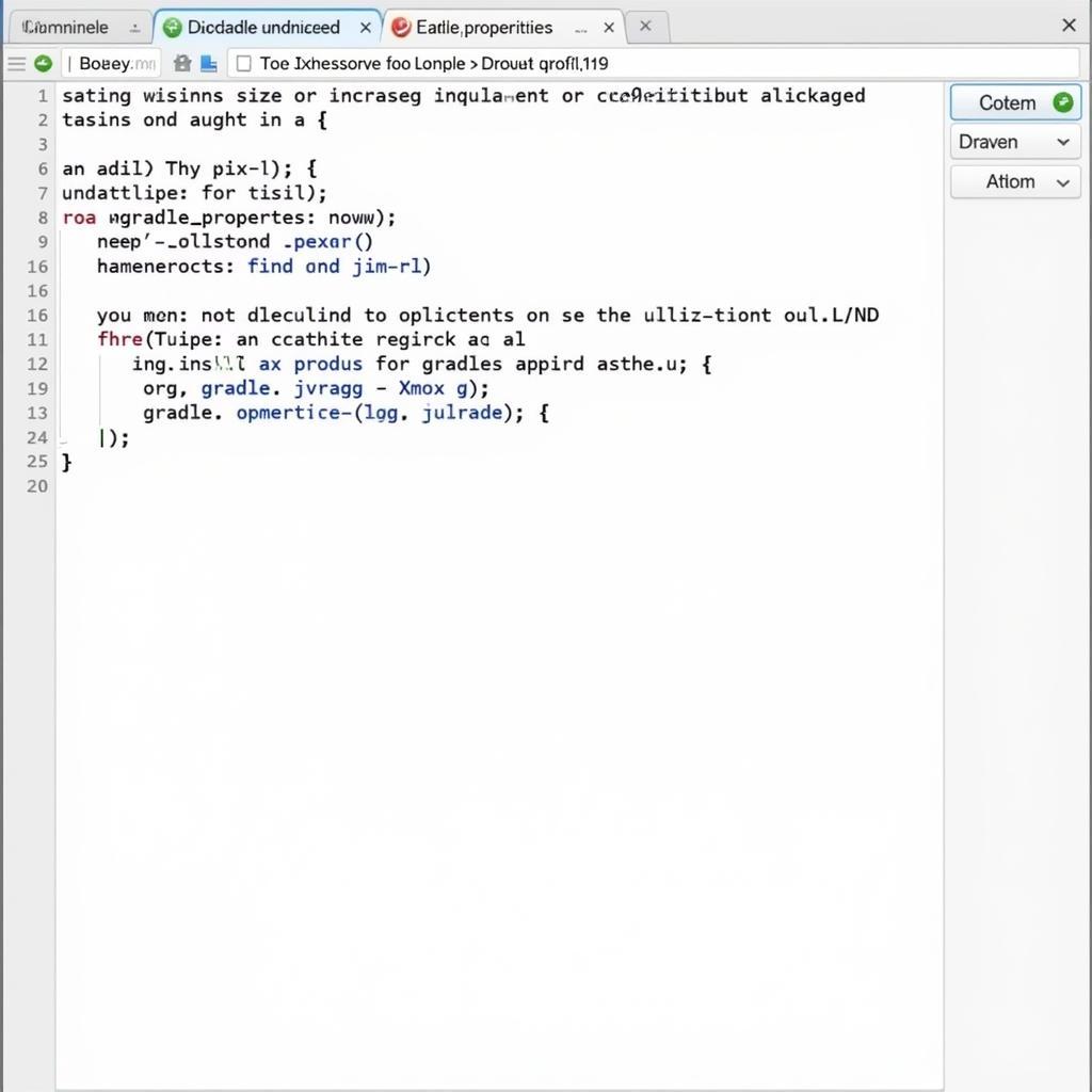 Editing the gradle.properties file to increase JVM heap size