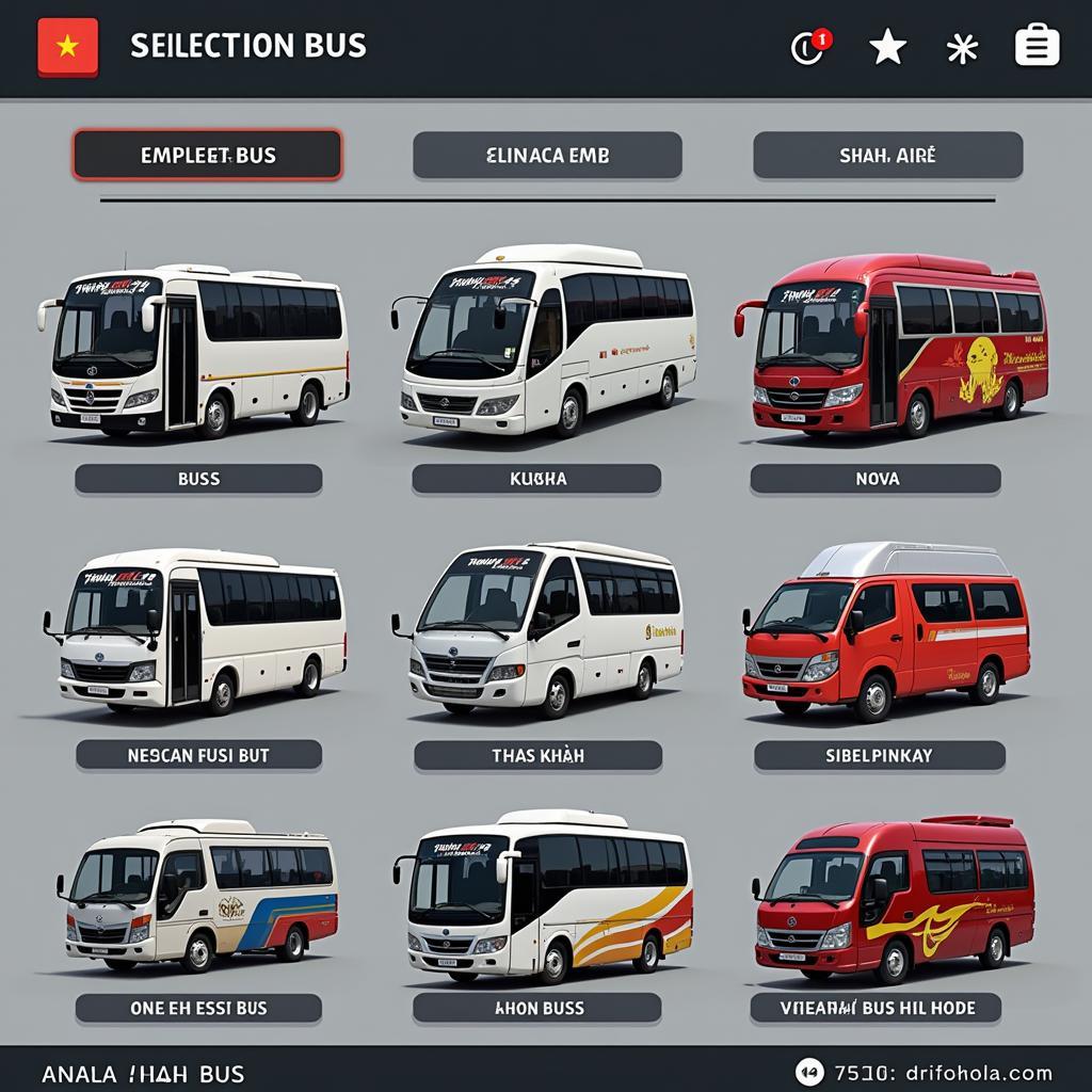 Bus Simulator Indonesia Mod Vietnam APK Bus Selection Screen