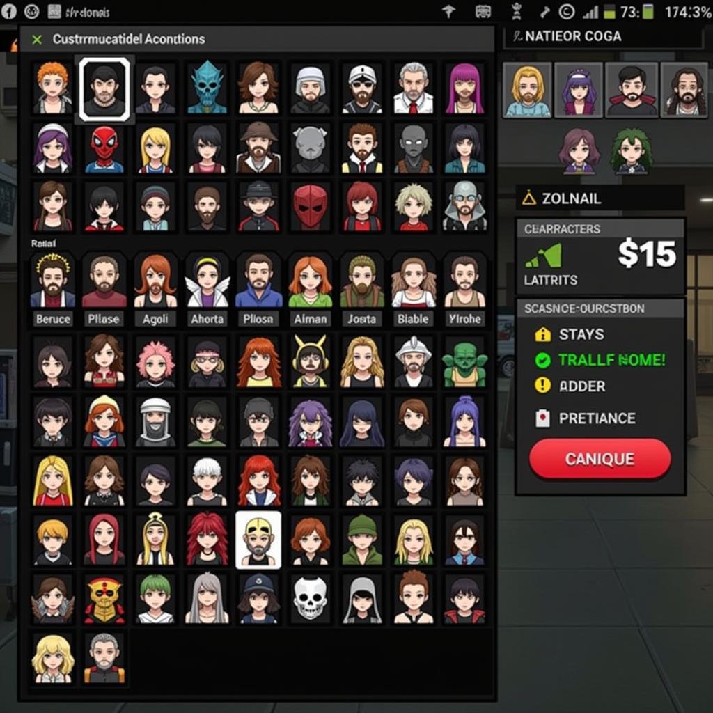 Call of Mini Zombies Mod APK Character Selection Screen