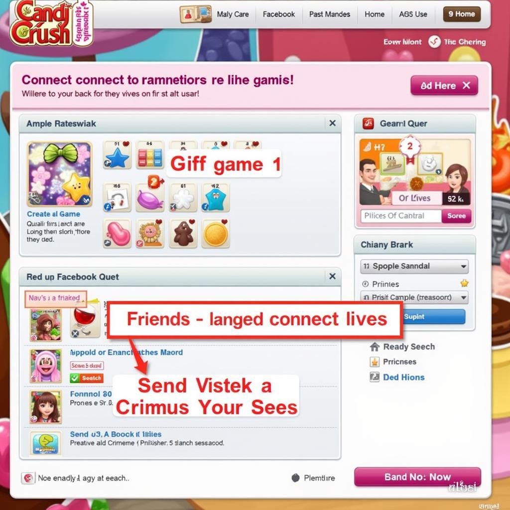 Candy Crush Facebook Connection Screenshot