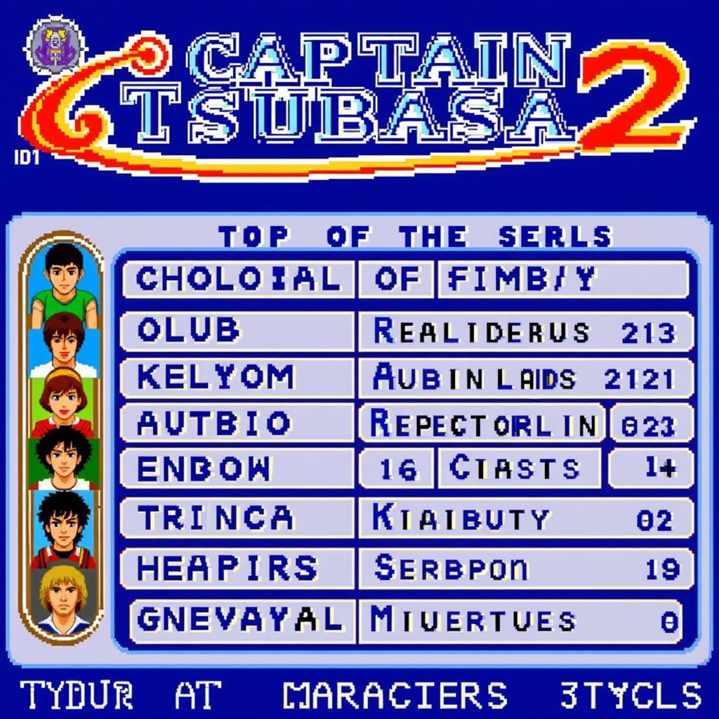 Captain Tsubasa 2 NES Team Roster