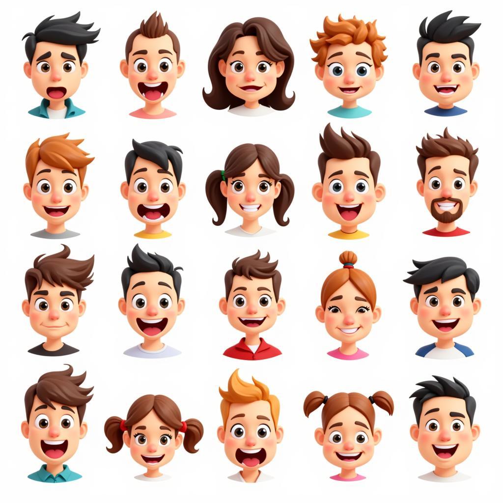 Examples of cartoon face animations created using APKs