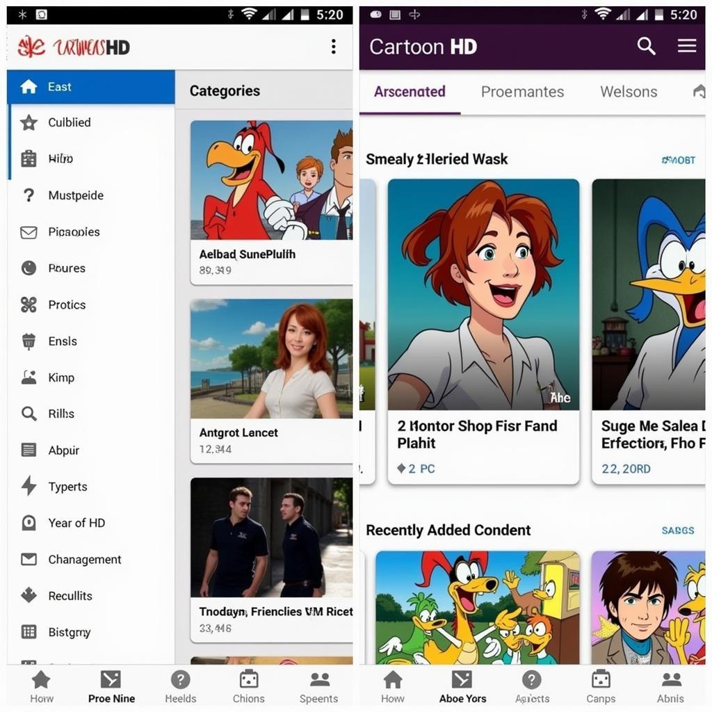 Cartoon HD APK Interface