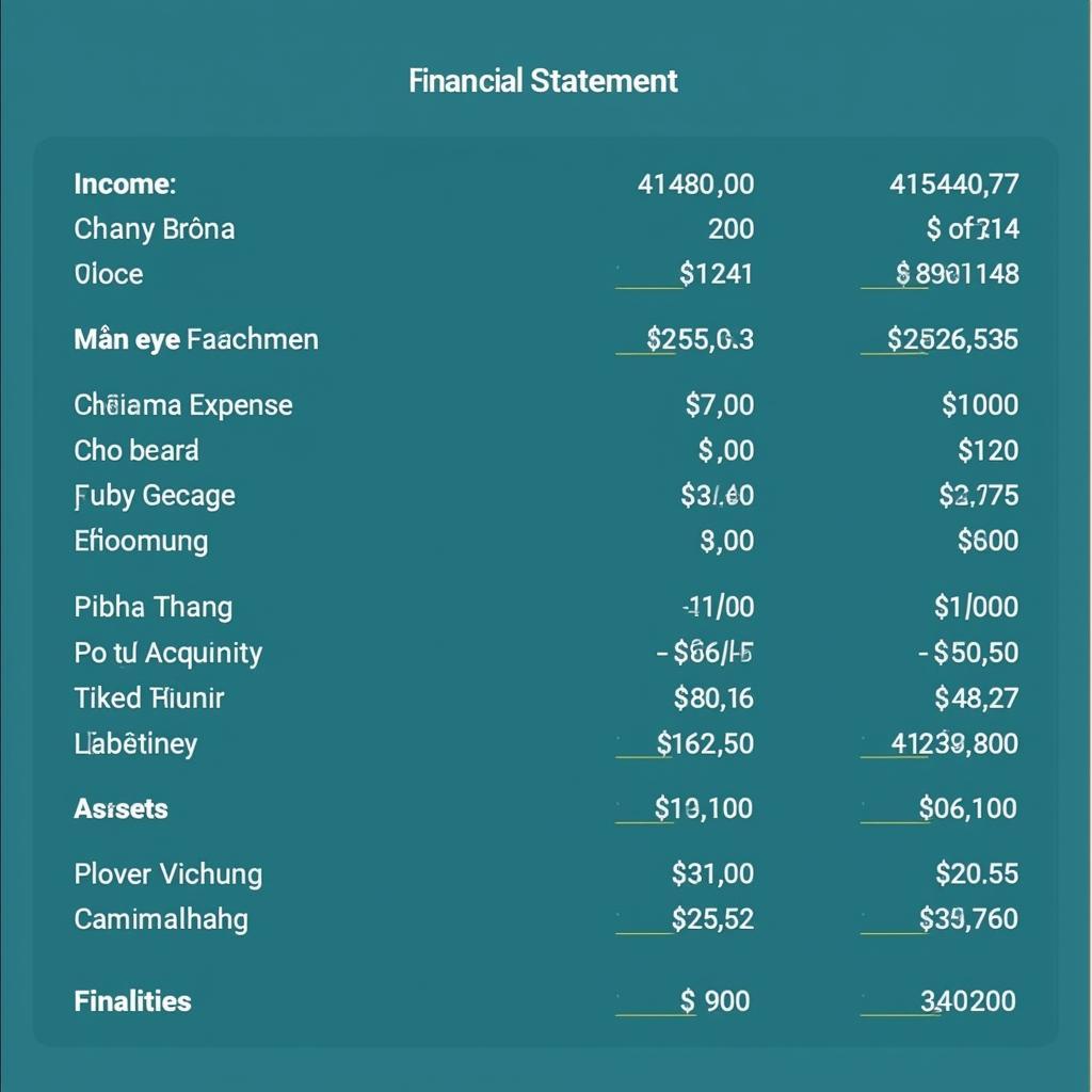 Cashflow APK Viet Hoa Financial Statement Screenshot