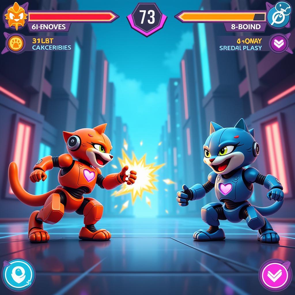 Gameplay screenshot of Cats Robot Mod APK