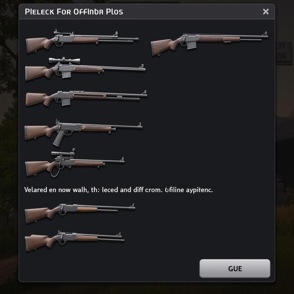 CF Mobile Offline APK Weapon Selection Screen