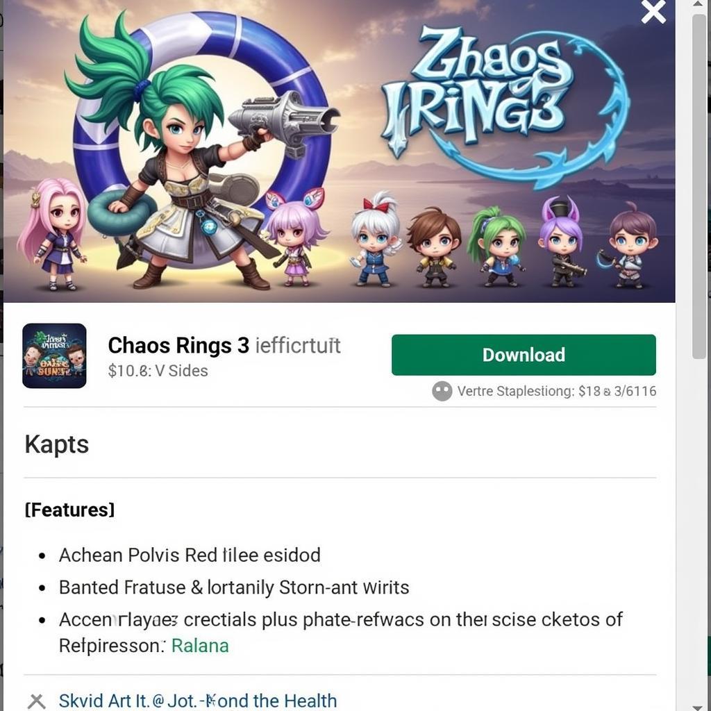 Chaos Rings 3 Mod APK Download Screen