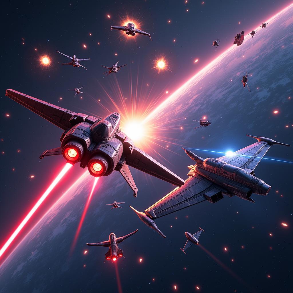 Chiến Hạm Ngân Hà Mod APK Space Combat Scene