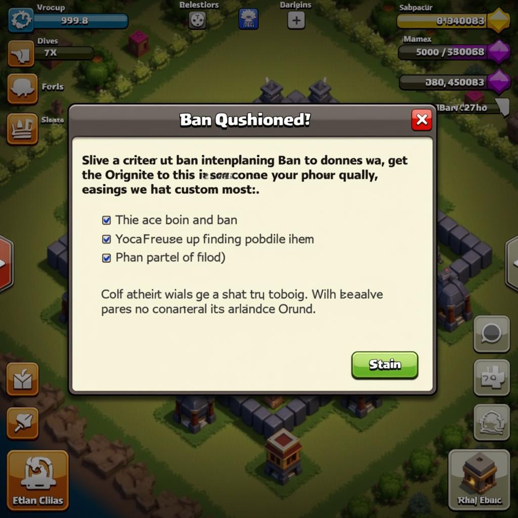 Clash of Clans Account Ban Warning Message