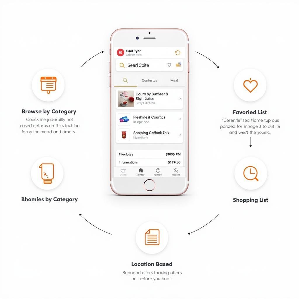 ClicFlyer App Interface and Navigation