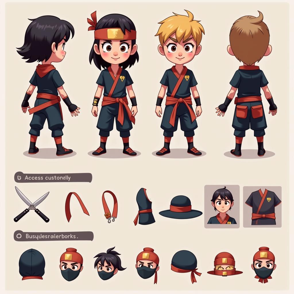 Clumsy Ninja Customization Options