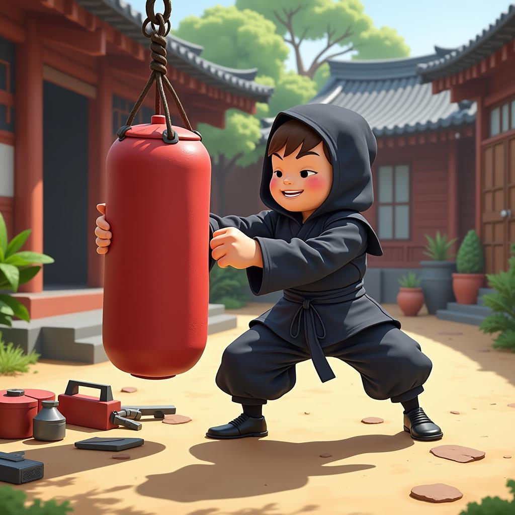 Clumsy Ninja Training Scene