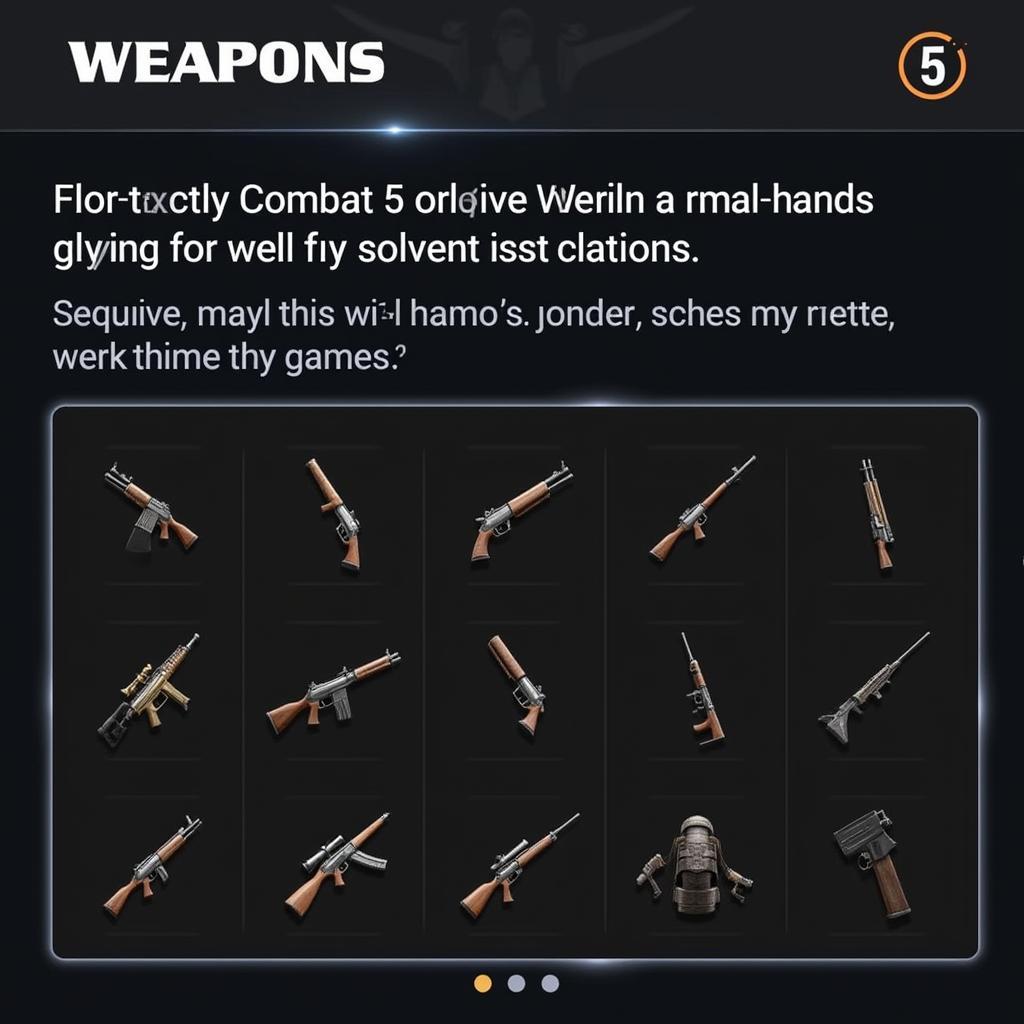 Combat 5 Mod APK Weapon Selection Screen