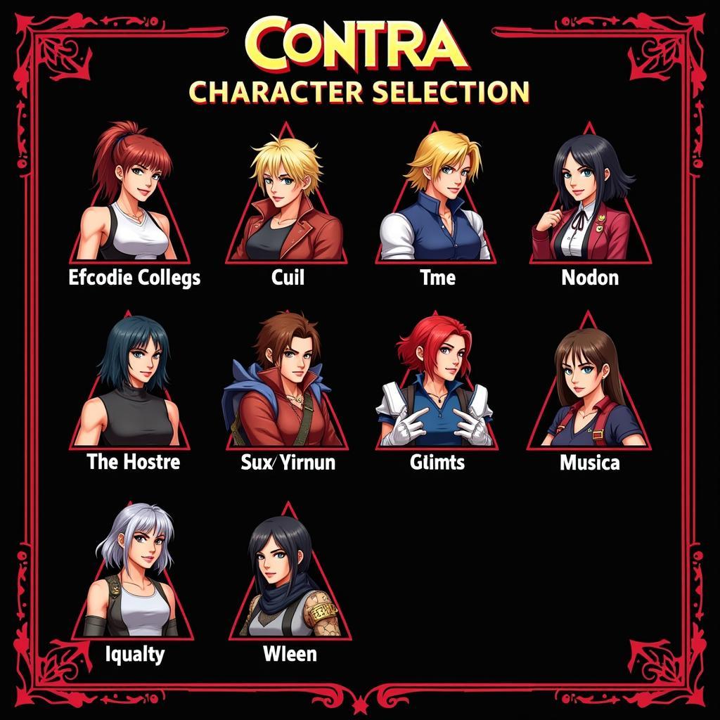 Contra Character Selection Screen