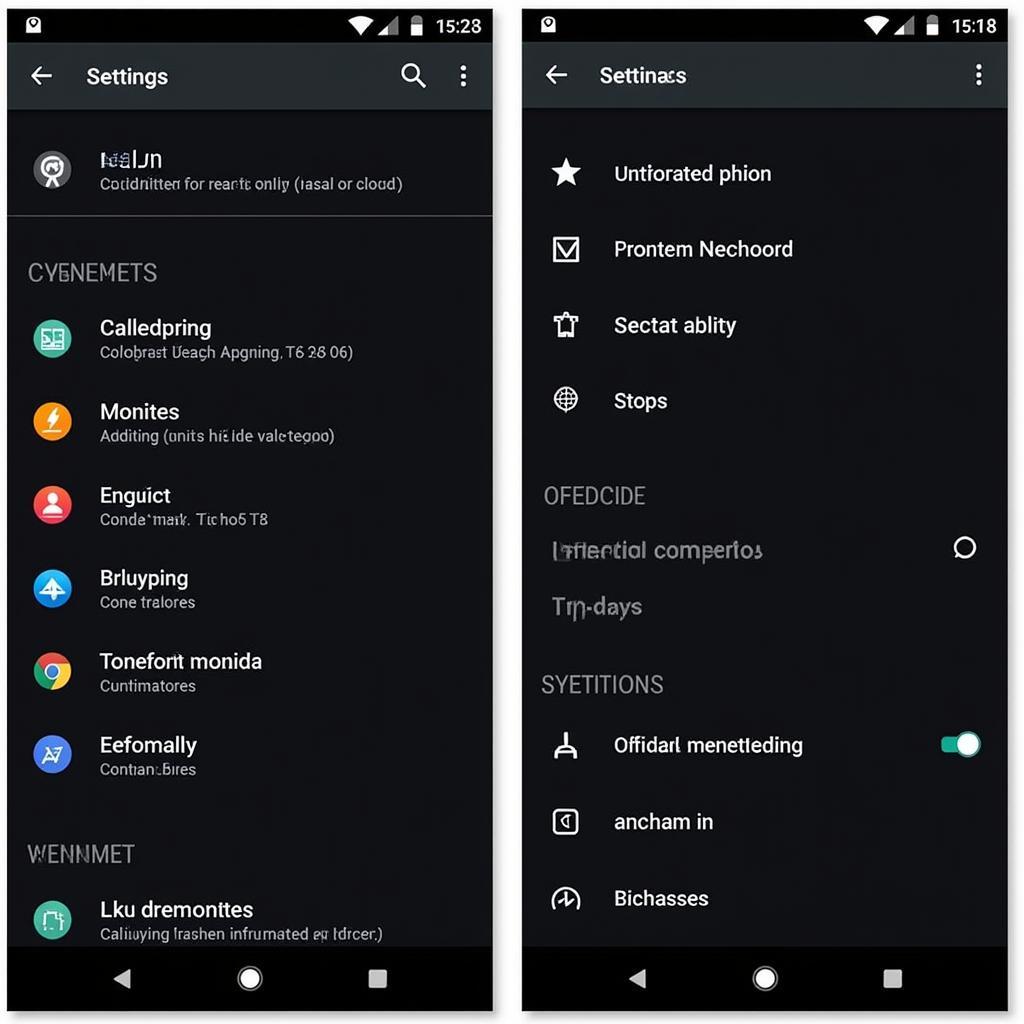 Dark Matter Theme in Settings Menu