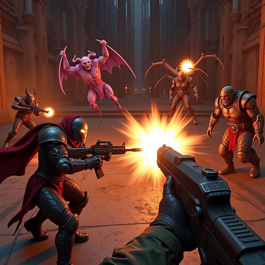 Doom 2 Android APK Combat Screenshot