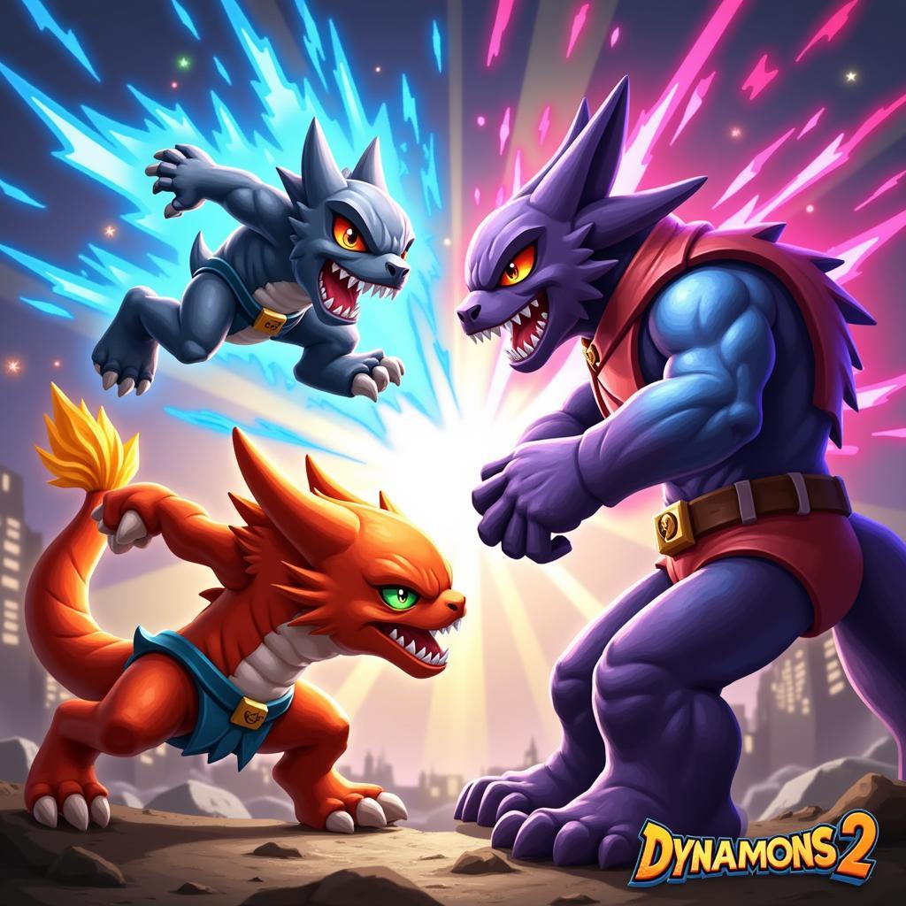 Dynamons 2 Mod APK Battle Scene