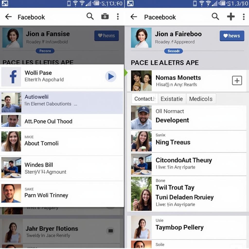 Efacebook APK Interface