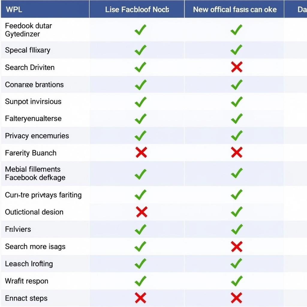 Facebook 112 APK Features Comparison