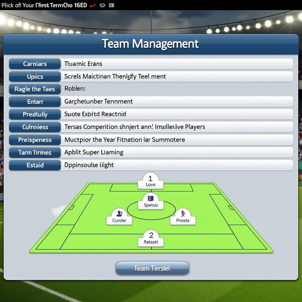 First Touch Soccer 2016 Team Management Screen