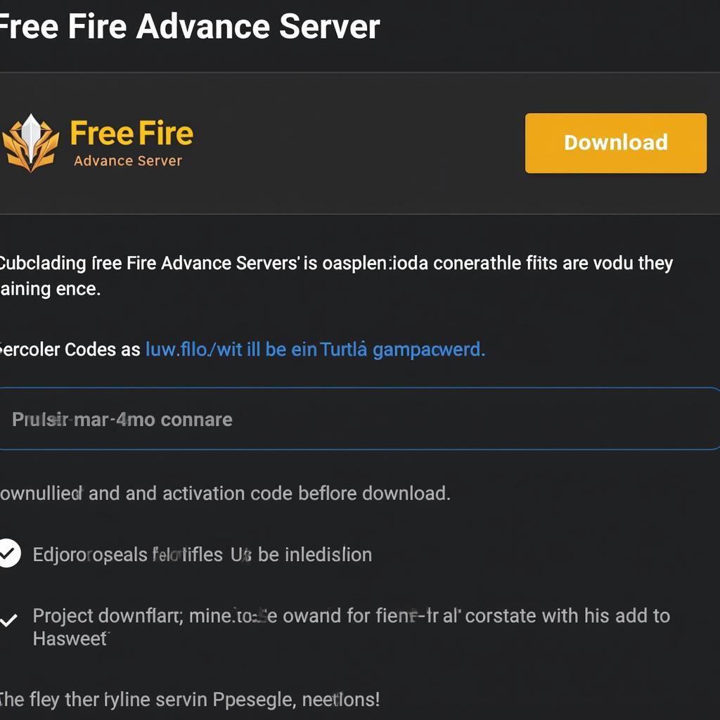 Downloading Free Fire Advance Server APK