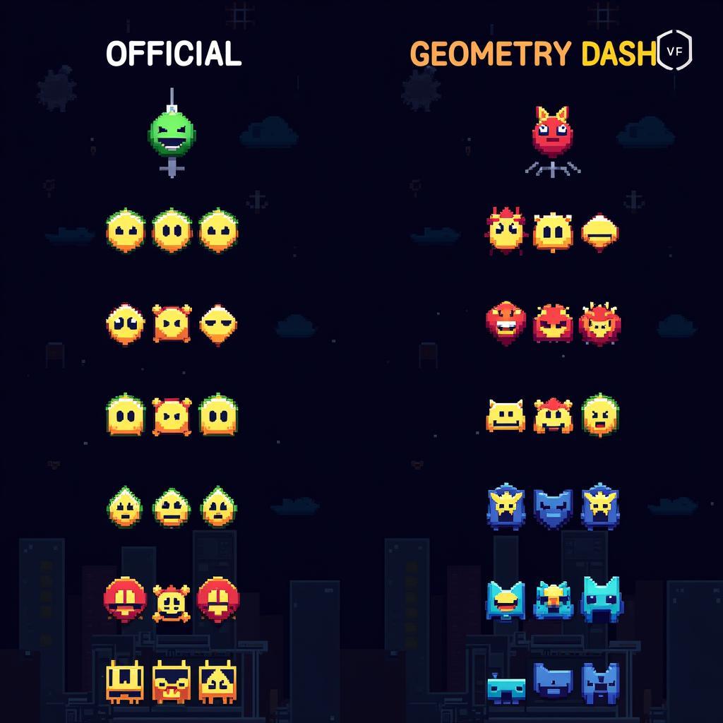 Geometry Dash Official Version vs. Hacked Version