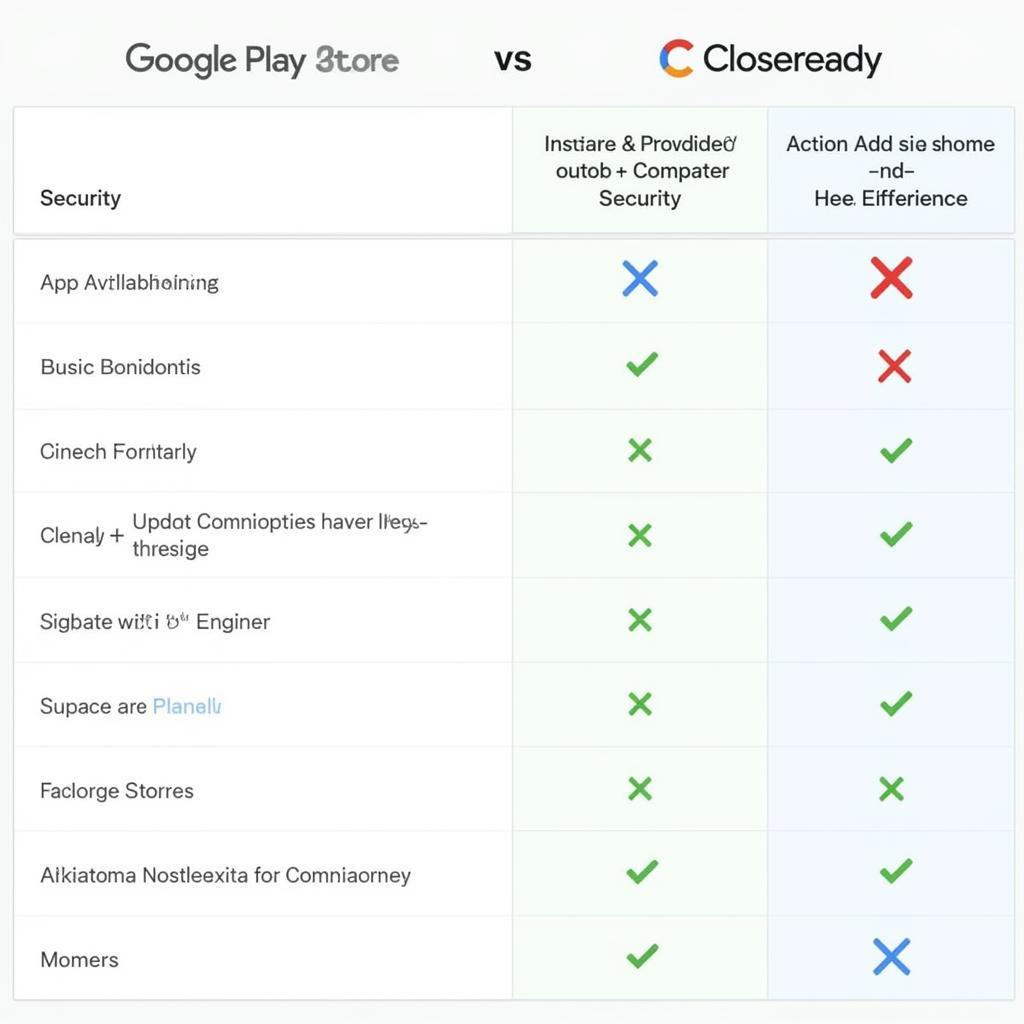 Comparing Google Play Store and Closeready