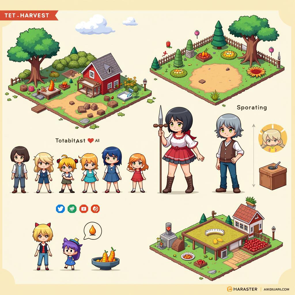 Harvest Town Pixel Art Graphics