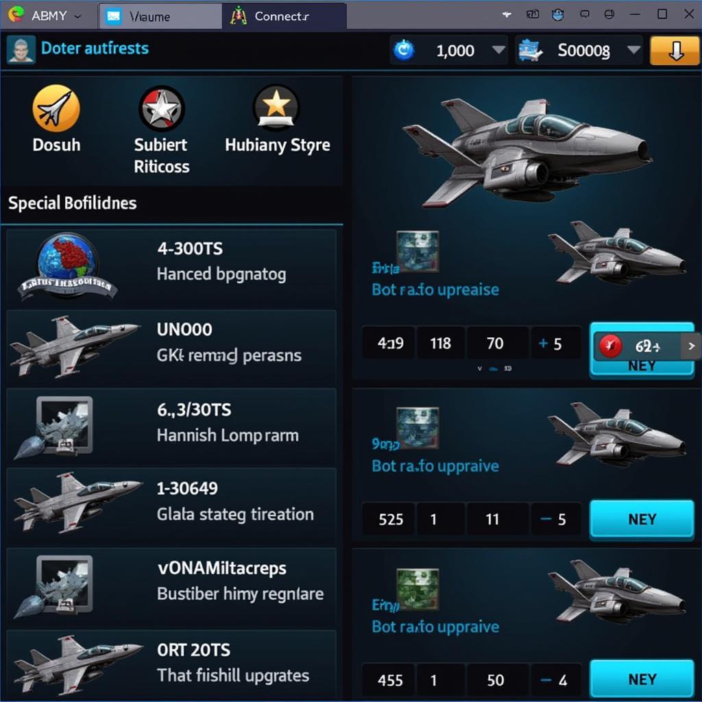 Hawk Freedom Squadron Mod APK Upgrades Screen