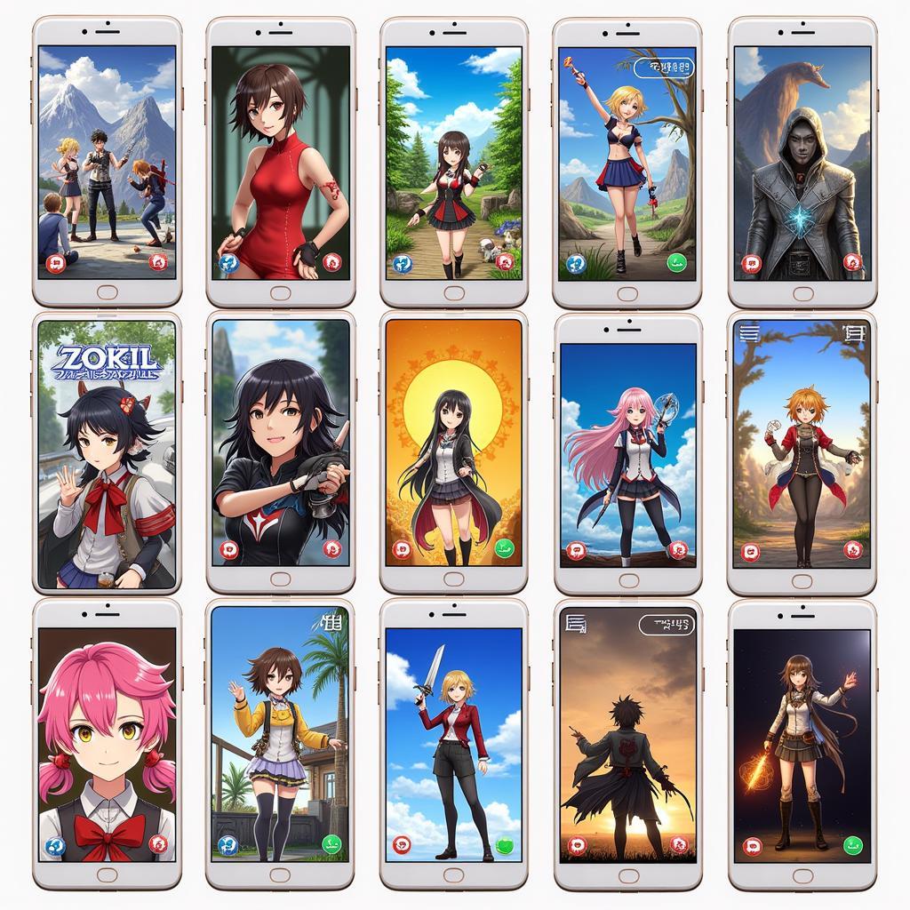 Examples of Japanese Mobile Games Available on Au Market Sim