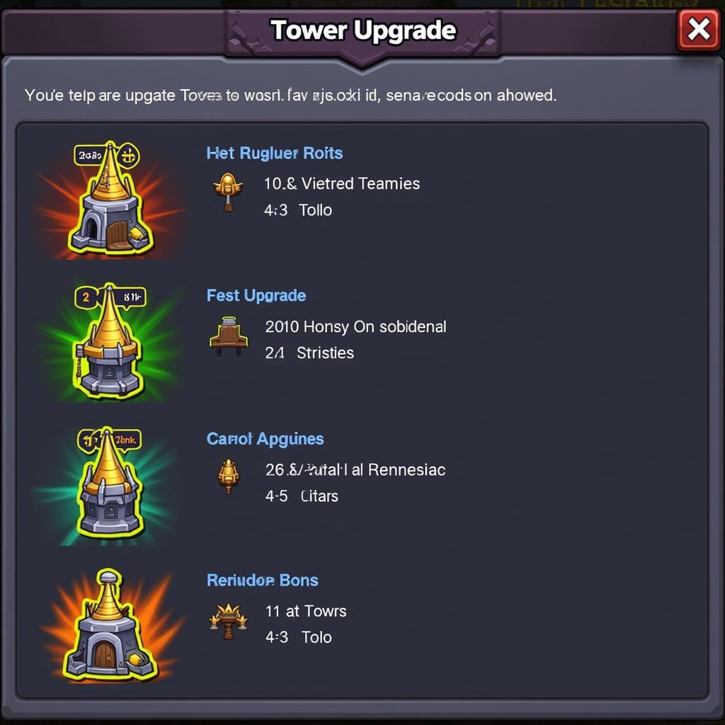 Kingdom Rush Vengeance Tower Upgrade Screen