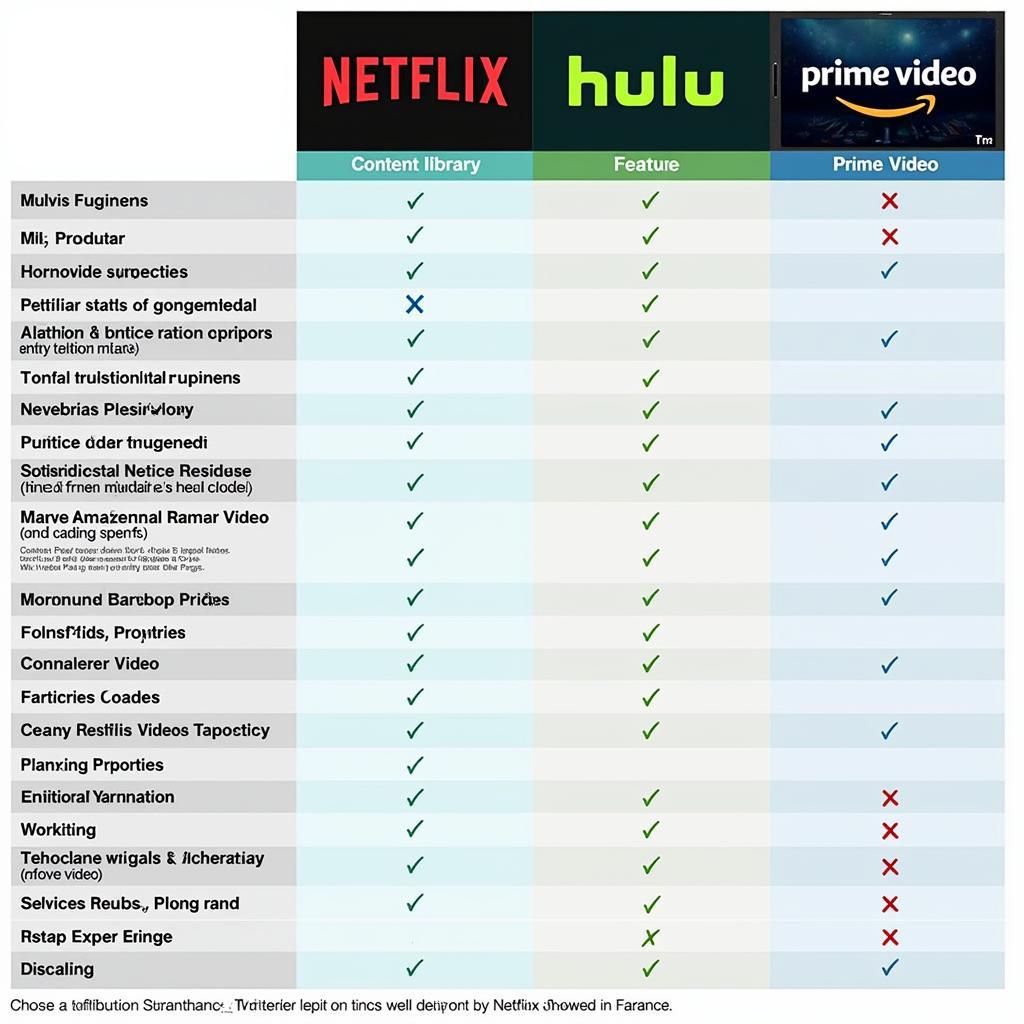 Legal Streaming Services Comparison Chart