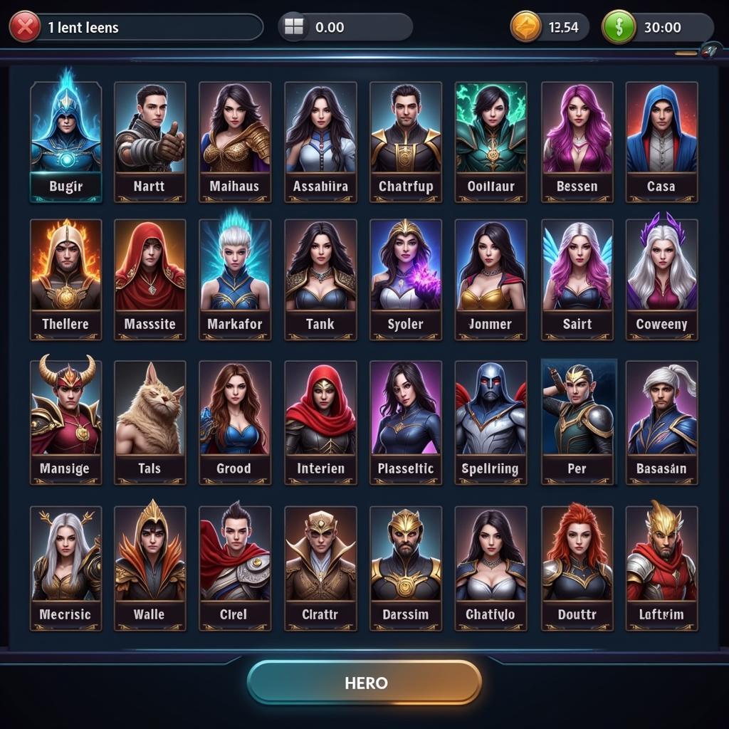 Lien Quan APK Hero Selection Screen