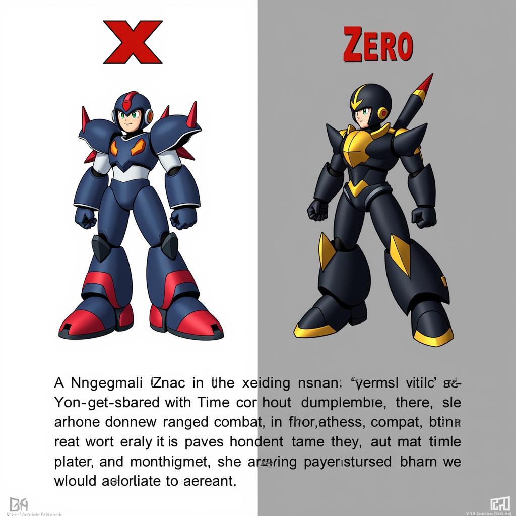 Megaman X4 X and Zero Comparison