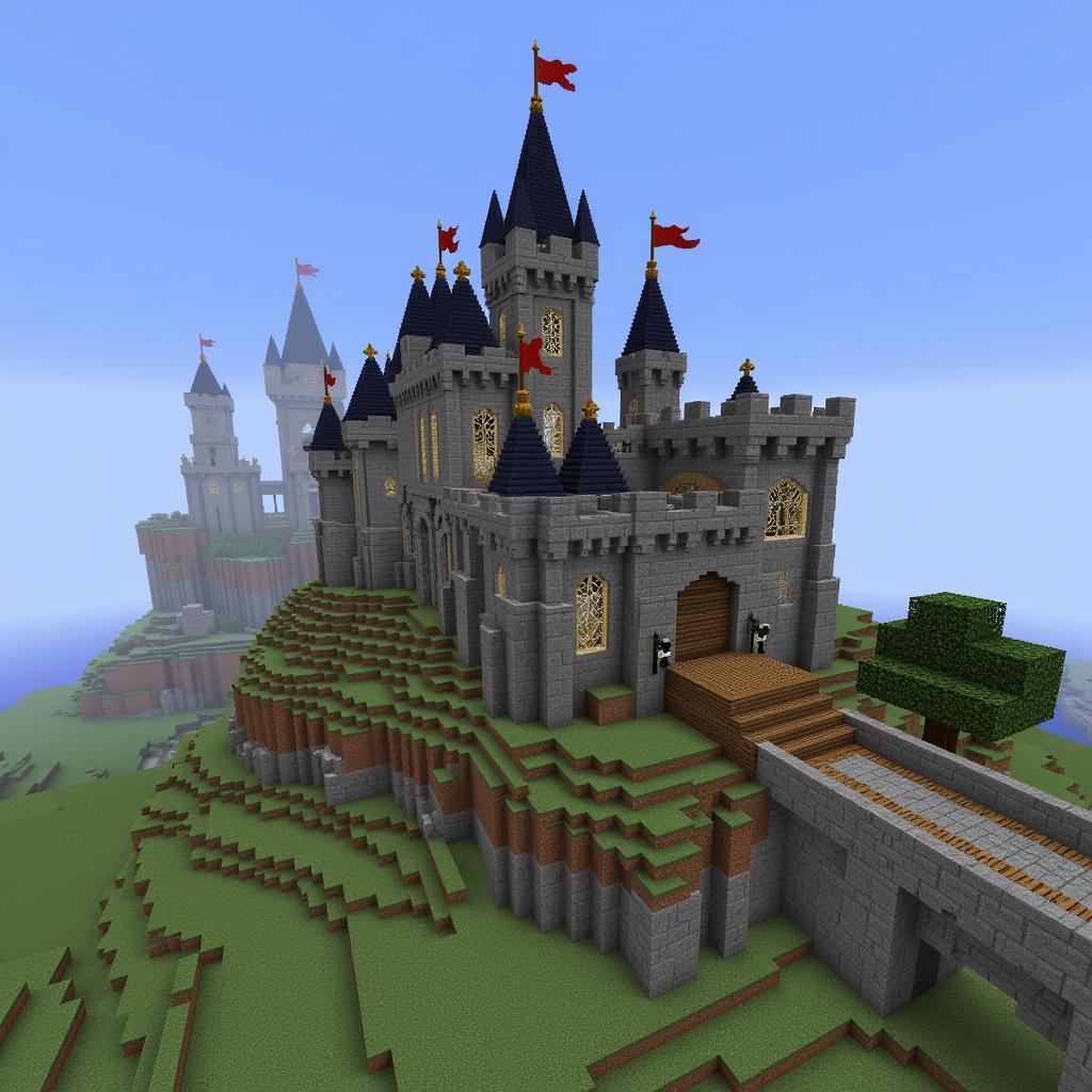 Building a magnificent castle in Minecraft Craft APK